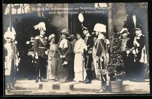 AK Empfang des Grossherzogpaares von Mecklenburg-Schwerin durch das Herzogpaar zu Braunschweig
