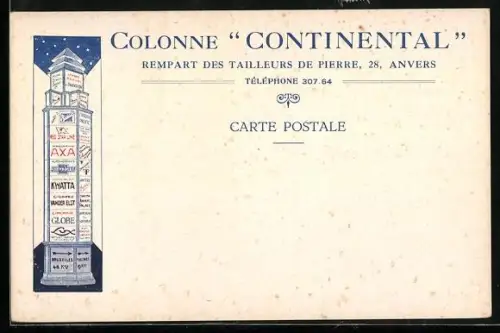 AK Reklame für Colonne Continental