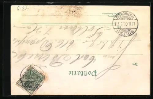 Lithographie Floh-Circus auf einem Volksfest