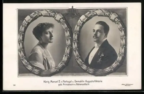 AK Vermählung des Königs Manuel II. von Portugal mit Prinzessin Augusta Victoria von Hohenzollern