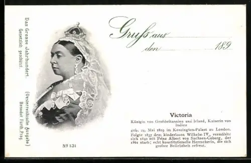 AK Porträt Königin Victoria von England