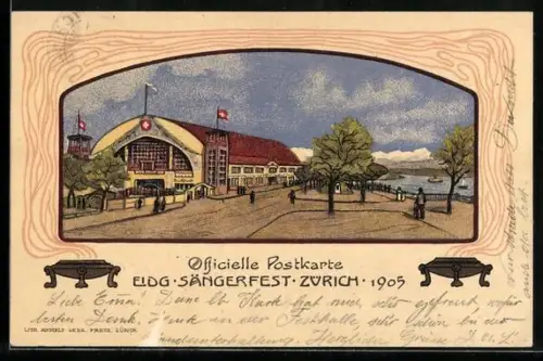 Künstler-AK Zürich, Eidg. Sängerfest 1905, Festhalle