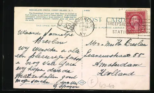 AK Coney Island, N.Y., Dreamland Circus Side Show