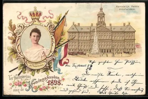 Lithographie Königin Wilhelmina von den Niederlanden