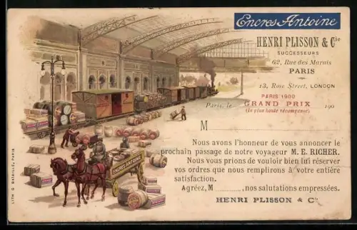 AK Reklame für Encres Antoine-Tinte