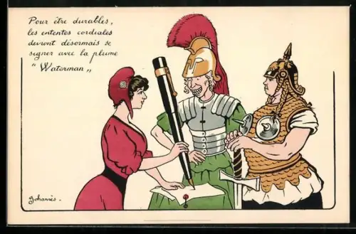 AK Reklame für Füller Waterman