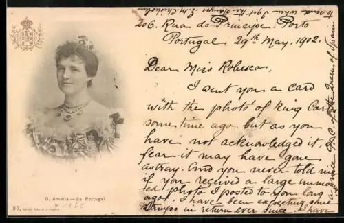 AK Königin Amalia von Portugal