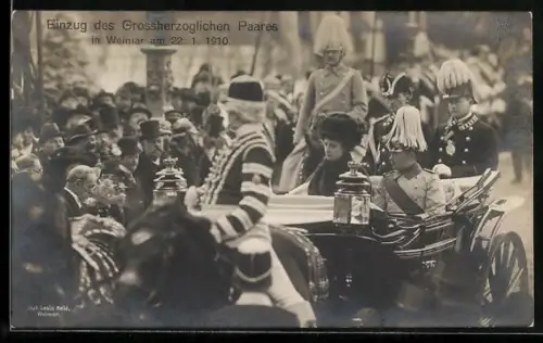 AK Weimar, Einzug des Grossherzoglichen Paares von Sachsen-Weimar-Eisenach 1910