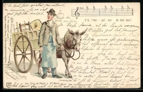 AK Paris, Möbelhändler mit Eselkarren