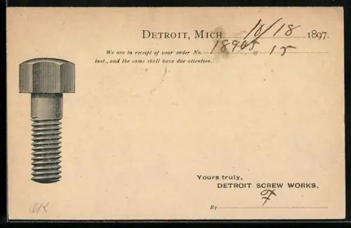 AK Reklame für Detroit Screw Works