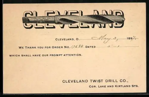 AK Reklame für Cleveland Twist Drill Co.