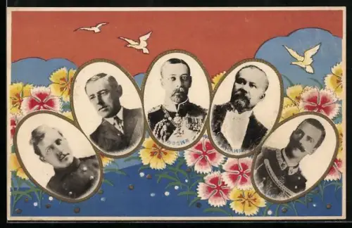 AK Könige von Italien, England, Belgien