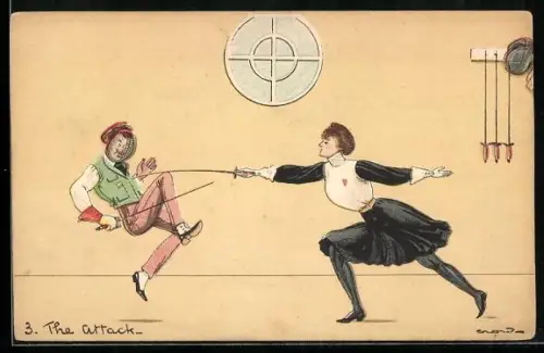 AK Dame attackiert beim fechten