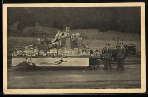 AK Schwerkriegsbeschädigte mit dem Drachenfels und Königswinter durch die Welt