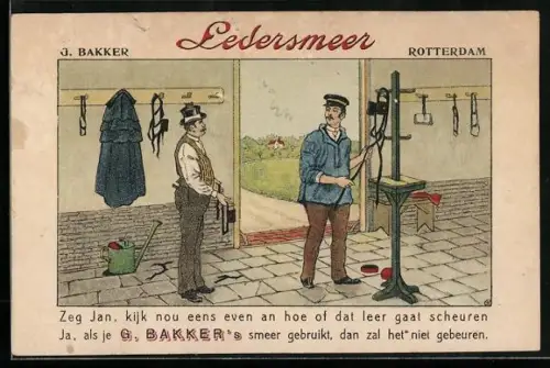 AK Rotterdam, J. Bakker, Ledersmeer, Reklame