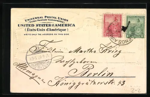 Präge-AK Adler und US-amerikanisches Wappenschild, verschiedene Briefmarken der USA