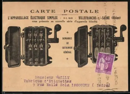 AK Villefranche-s-Saone, L`Appareillage électrique simplex, Reklame