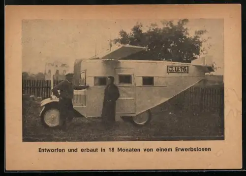 AK Automobil J.U.16, entworfen und erbaut in 18 Monaten von Erwerbslosen