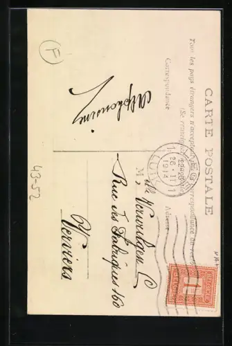 AK Mann im Anzug tanzt Tango mit einer Frau in elegantem Kleid