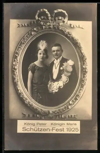 AK Schützenfest 1925, Schützenkönig Peter und Schützenkönigin Maria
