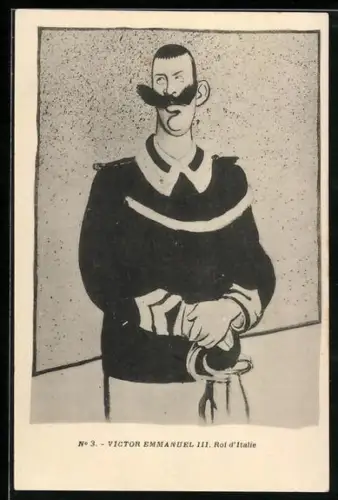 Künstler-AK Victor Emanuel, König von Italien, Karikatur