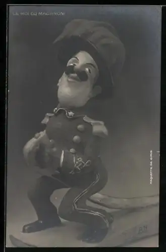 AK König Vittorio Emanuele III. von Italien, le Roi du Macaroni, Karikatur