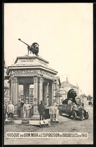 AK Bruxelles, Kiosque du Lion Noir à L`Exposition de Bruxelles 1910