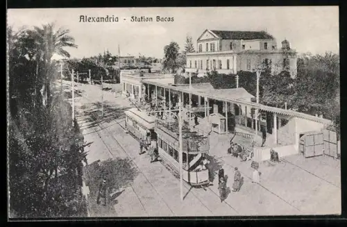 AK Alexandria, Station Bacos, Fahrgäste mit der Strassenbahn