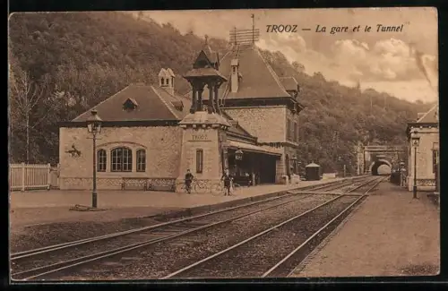 AK Trooz, La gare et le Tunnel, Bahnhof und Tunnel