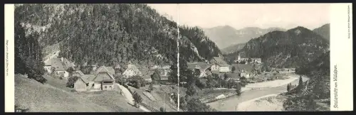Klapp-AK Wildalpen, Idyllische Ortsansicht mit Bergpanorama