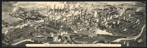 Klapp-AK Mont-St-Martin /M. M., Vue générale des Aciéres de Longwy