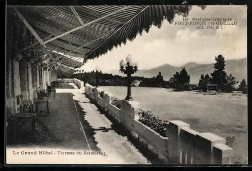 AK Font-Romeu /Pyrénées-Orientales, Le Grand Hôtel, Terrasse du Restaurant