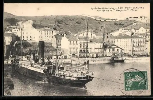 AK Port-Vendres /Pyrénées-Orientales, Arrivée de la Medjerda d`Oran