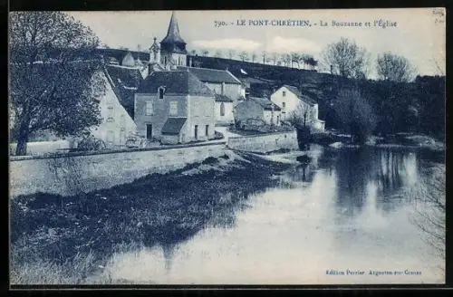 AK Le Pont-Chrétien, La Bouzanne et l`église