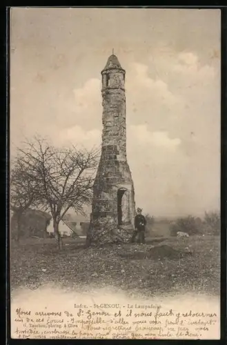 AK St-Genou, Le Lampadaire avec homme au pied de la tour