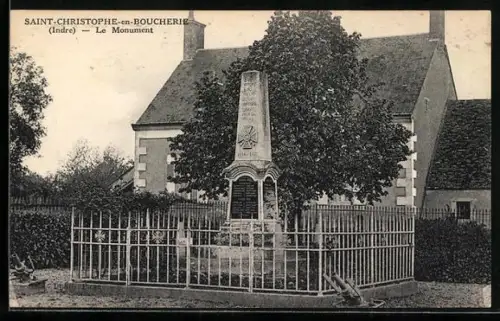 AK Saint-Christophe-en-Boucherie /Indre, Le Monument