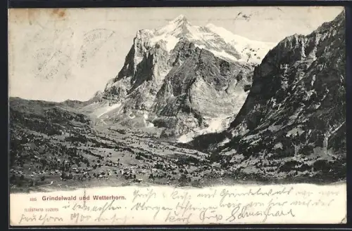 AK Grindelwald, Panorama und Wetterhorn