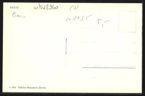 AK Bern, Teilansicht mit Bundespalast und Münster