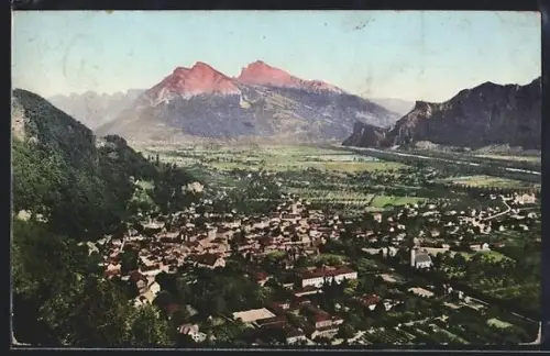 AK Ragaz, Totale des Ortes von Wartenstein gesehen