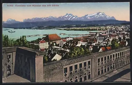 AK Konstanz, Teilansicht vom Münster aus mit Säntis