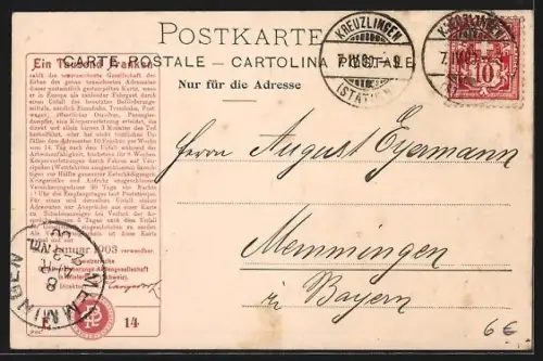 AK Luzern, Panorama mit den Alpen