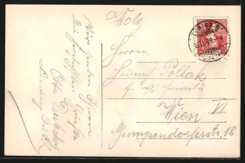 AK Zürich, Limmat gegen Post und Stadthaus