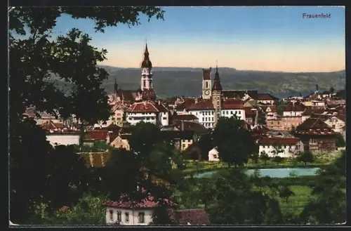 AK Frauenfeld, Teilansicht mit Kirche