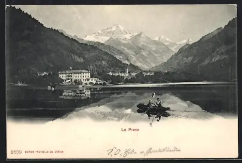 AK Le Prese, Ruderpartie vor dem Ort