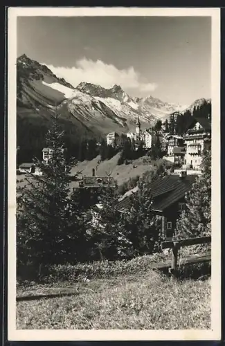 AK Arosa, Ortspartie vor Gipfelpanorama