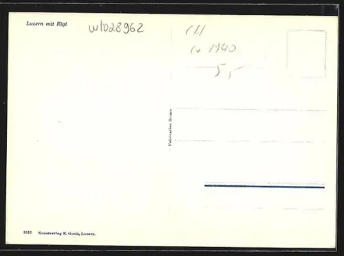 AK Luzern, Ortsansicht mit Rigi