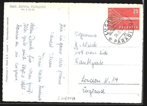 AK Lugano, Ristorante Zappia, Paradiso