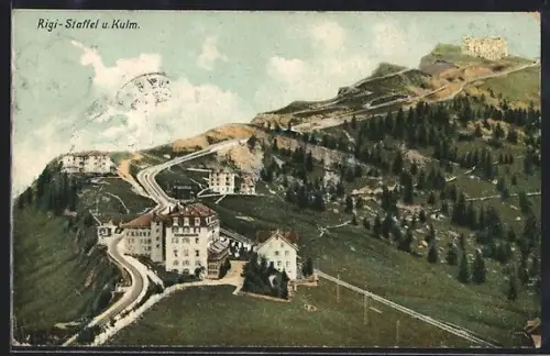 AK Rigi-Staffel, Ortsansicht mit Kulm