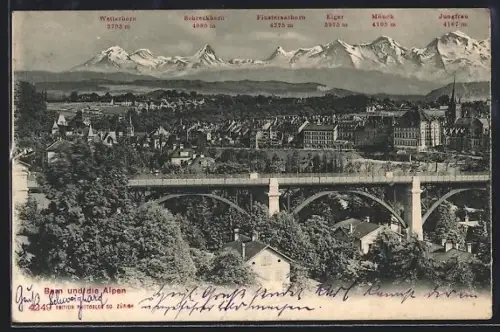 AK Bern, Gesamtansicht mit Alpenpanorama