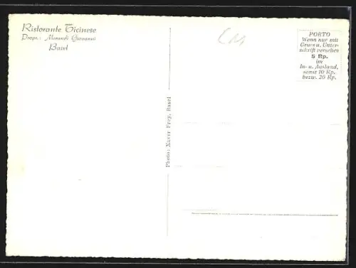 AK Basel, Ristorante Ticinese, Innenansicht